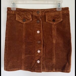 Brown Corduroy Mini Skirt Size 5